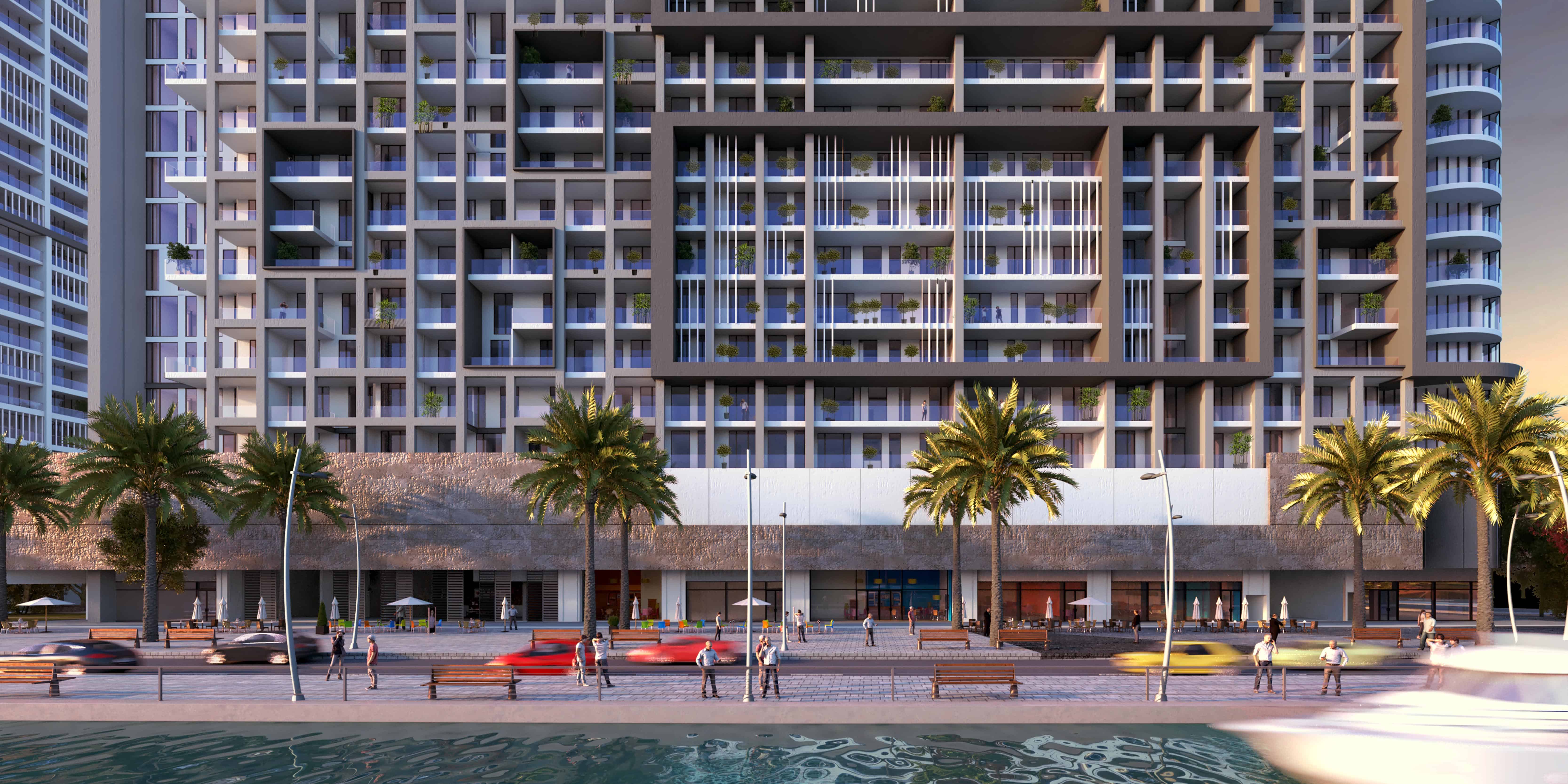 Panoramic marina and skyline views captured from Al Maryah Vista 2 luxury waterfront apartments located on Al Maryah Island, Abu Dhabi.