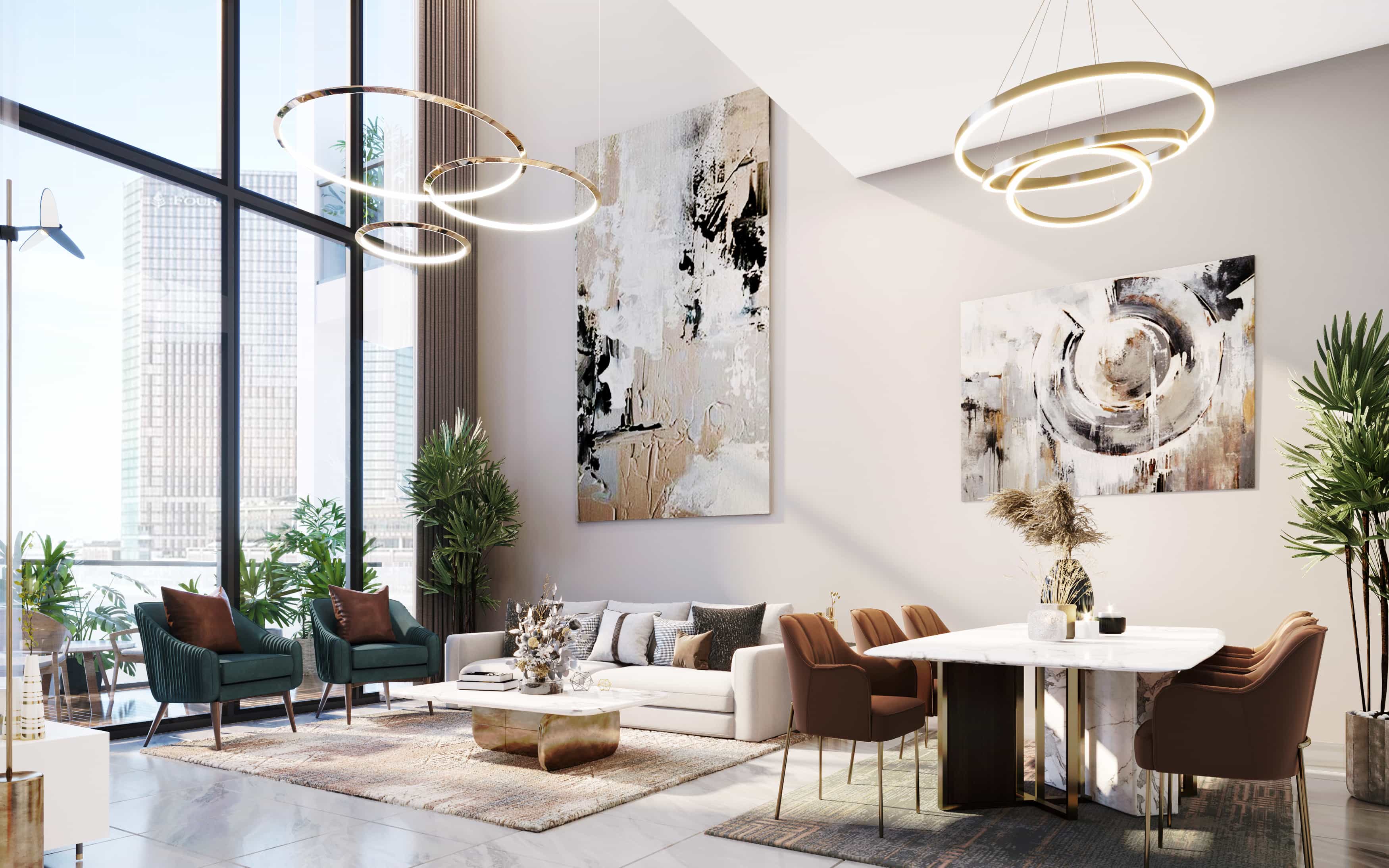 Spacious duplex interiors at Al Maryah Vista 2 showcasing premium finishes and modern Abu Dhabi luxury reception area