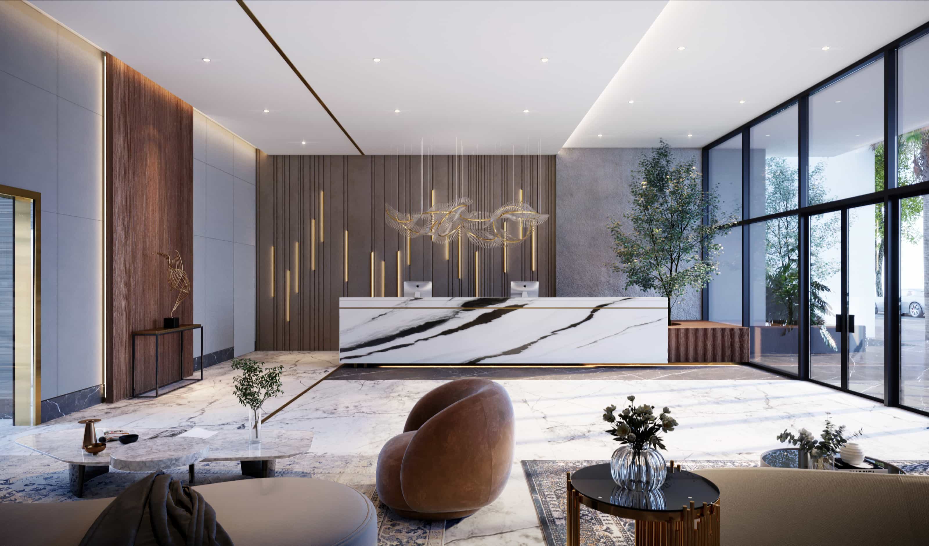 Master bedroom interior at Al Maryah Vista 2 showcasing elegant design, spacious layout, and balcony views in Abu Dhabi